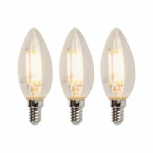 Set mit 3 LED E14 dimmbaren Kerzenlampen B35 5W 380lm 2700K