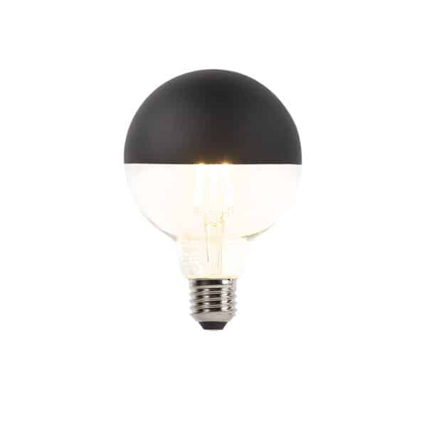 E27 dimmbare LED-Filamentlampe Kopfspiegel G95 schwarz 550lm 2700K