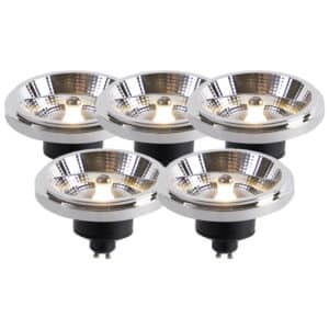 Set mit 5 GU10 LED-Lampen AR111 11W 820 lm 3000K