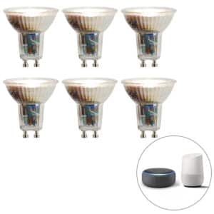 Set mit 6 intelligenten GU10-LED-Lampen