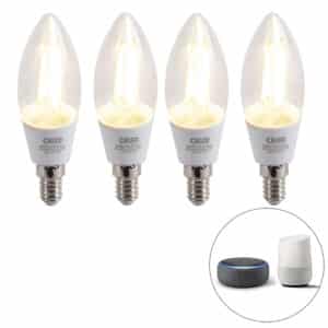 Set mit 4 intelligenten dimmbaren E14-LED-Lampen B35 4