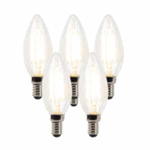 Set mit 5 dimmbaren E14-LED-Kerzenlampen B35 klar 3W 250 lm 2700K