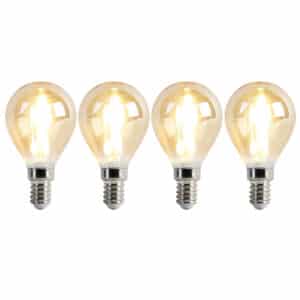 Set mit 4 dimmbaren E14-LED-Lampen P45 Gold 3