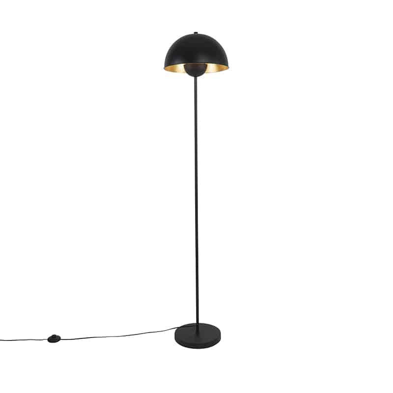 Industrielle Stehlampe schwarz mit Gold 160 cm - Magnax