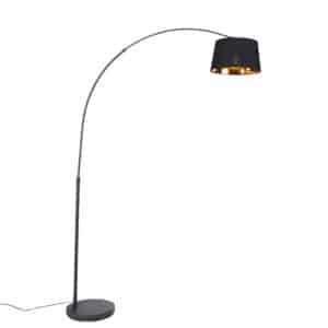 Moderne Bogenlampe schwarz mit gold - Arc Basic