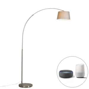 Smart Bogenlampe Stahlschirm grau inkl. WiFi A60 - Arc Basic