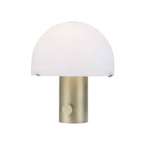 Design-Tischlampe Messing mit Weiß und Dimmer - Gomba