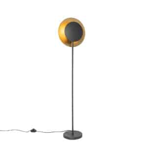 Art-Deco-Stehlampe schwarz mit Gold - Emilienne