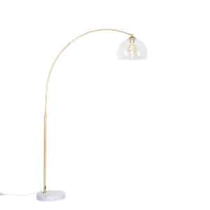 Moderne Bogenlampe aus Messing mit klarem Glas - Arc