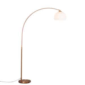 Moderne Bogenlampe Kupfer mit weißem Schirm - Arc Basic