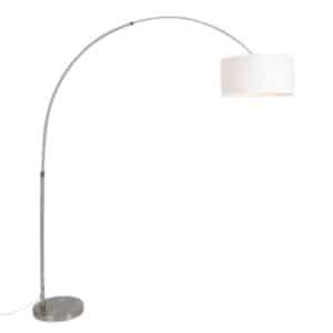 Moderne Stahlbogenlampe mit Schirm 50/50/25 weiß verstellbar