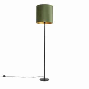 Botanische Stehlampe schwarz mit grünem Schirm 40 cm - Simplo